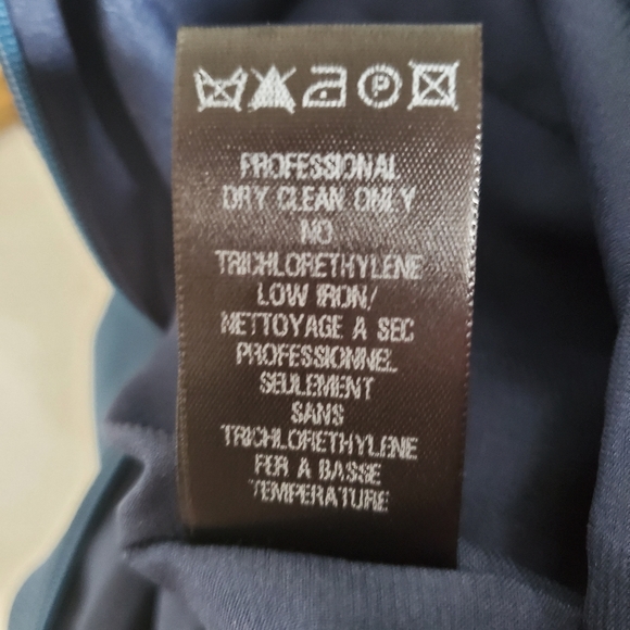 Zac Pozen teal body-hugging dress with structure, front bow, back zips sz XS - Picture 12 of 14